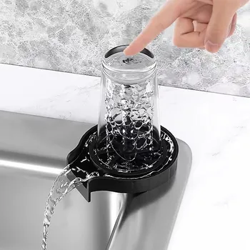 Automatisk Cup Skive Hane Glas Rinser Til Køkkenvask Glas Rinser Rengøring Vask Tilbehør Glas Vask Tilbehør