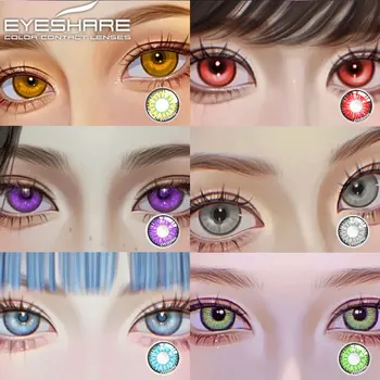 EYESHARE Cosplay Farve Kontakt Linser til Øjnene Blå Lilla Halloween Skønhed Makeup Kontakter Linser for Eye Kosmetiske Farve Linse Øjne