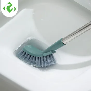 Genanvendelige Toilet Børste Badeværelse tilbehør sæt toilet Blød børste børste håndtag med svamp Rustfrit stål lange håndtag