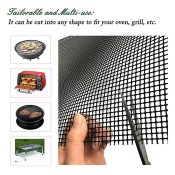 Grill Grille Mat Udskiftning Wire Mesh Net Non-Stick Grille Mesh Puder Udendørs Aktiviteter Cook Genanvendelige GRILL Tilbehør