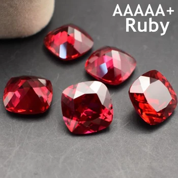 Luksus Red Ruby Naturlig Udvundet 12x12mm 10.5 Cts Sri-Lanka AAAAA+ Pigeon Red Ruby Cushion-Cut VVS Løs Perle Til smykkefremstilling