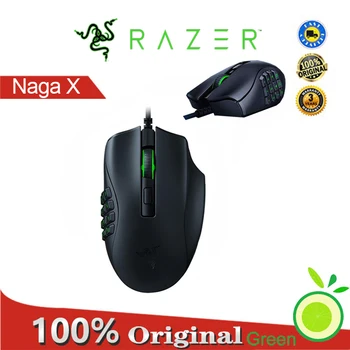 Razer Naga X ergonomisk mmo spil mus med 16 knapper, 18000 dpi, 85 gram medium vægt