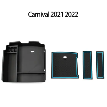 1pc opbevaringsboks Indvendigt Tilbehør ABS Sort Blå Bil, Armlæn handskerummet For Kia Carnival KA4 2022 For Kia Carnival 2021 2022