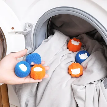 2/4/6/8stk Magic Tøjvask Bolden Kit Hair Remover Anti-Vikling Pet Sponge Ball Vaskemaskine Rengøring Tøj Tøjvask Tilbehør