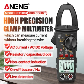 ANENG ST180 4000 Tæller Clamp Meter Multimeter Klemme Multimeter Voltmeter Amperemeter AC DC Spænding NCV Tester Universal Meter