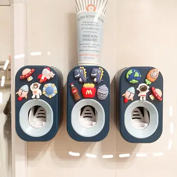 Automatisk Kids Tandpasta Dispenser Tandpasta Squeezer for Børn i Husstand Tegnefilm tandbørsteholder Badeværelse Tilbehør