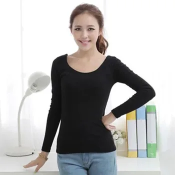 Basic T-Shirt Til Kvinder Med Lange Ærmer Kvinder Toppe 2021 Foråret Efteråret Tee Shirt Kvinder Koreansk Stil T-Shirt I Bomuld Nye Tee