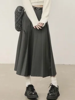 Plisserede Nederdele Kvinder, Damer Temperament Solid All-passer til Afslappede Klassiske Vintage koreansk Stil, Mode Ulzzang Foråret Ankel-længde