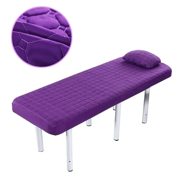 Solid Farve Sutur Massage Tabel Bed Lagen Sved Fuld Dækning Rubber Band Massage SPA Bed Cover Med Ansigt Hul