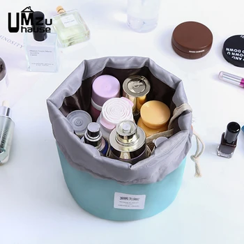 Stort Makeup-Snøre Bag Kosmetiske Sammenklappelig Spand Toiletartikler Opbevaring Lynlås Lomme Washbag Rejse Bærbare Kommode Arrangørerne