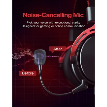 Mpow/Soulsens Air SE PS4 Gaming Headset 3D Surround Sound Hovedtelefoner med Kabel med Noise Cancelling Mikrofon til PS4 PS5 Xbox Én kontakt