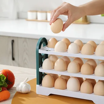 Vend Æg Reoler Køleskab Sidedør Lodret Æg Boks Japanske Køkken Frisk Holde Anti-Fald Multi-Lag Æg Særlige Rack