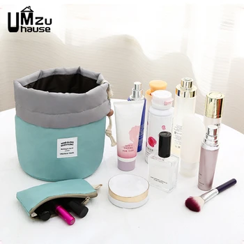 Stort Makeup-Snøre Bag Kosmetiske Sammenklappelig Spand Toiletartikler Opbevaring Lynlås Lomme Washbag Rejse Bærbare Kommode Arrangørerne
