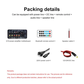 Woopker Forstærker Bestyrelsen Bluetooth, AUX-TF Kort, USB-30-120 W (4 Ohm 40W Højttaler 110V 220V og 12V 24V Audio Forstærker til Subwoofer-Modul