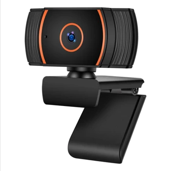1080P Webcam-Kamera med Indbygget Mikrofon og Fleksibel, Drejelig Klip for Bærbare computere Desktop-Undervisning samt Møde-og Gaming osv.