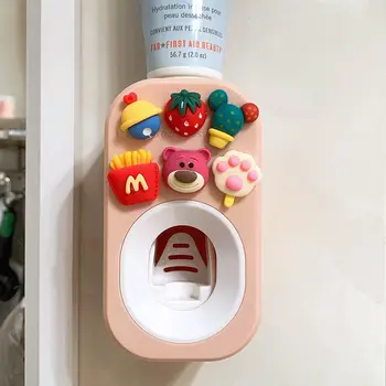 Automatisk Kids Tandpasta Dispenser Tandpasta Squeezer for Børn i Husstand Tegnefilm tandbørsteholder Badeværelse Tilbehør