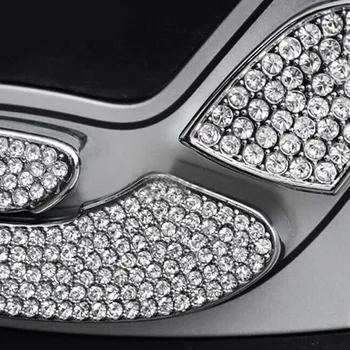 Sølv Bling Crystal Sædet Justere Kontrol Skifte Indretning Dække Trimmer til Mercedes Benz C E GLC W205 W213 X205 2015+